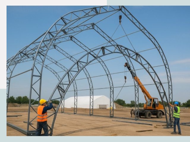 Монтаж ангаров в Волжском от 608 руб. - Надежно и быстро